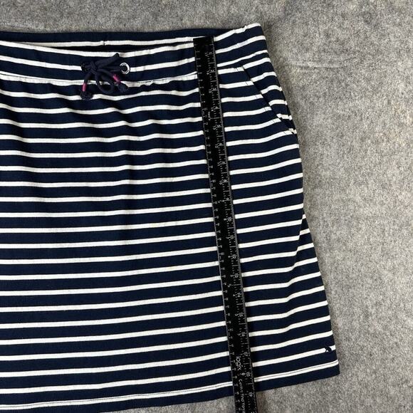 Joules Mini Skirt Womens 12 Navy White Nautical Striped Cotton Casual Pockets - Picture 6 of 10